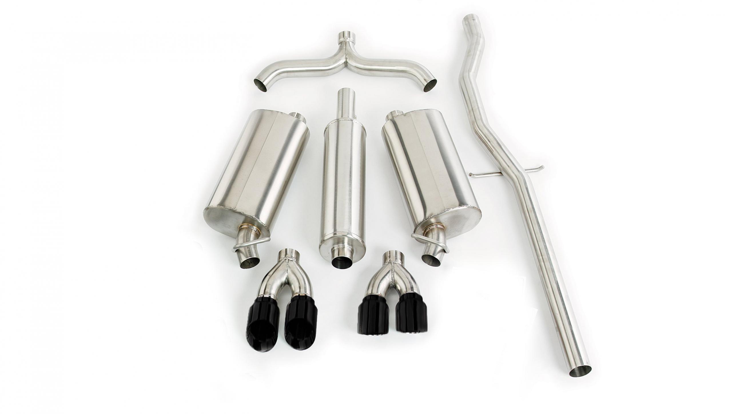 14150BLK 2.5 Inch Cat-Back Touring Dual Exhaust 3.5 Inch Black Tips 99-2004 Cadillac Seville STS/SLS 4.6L V8 Stainless Steel Corsa Performance