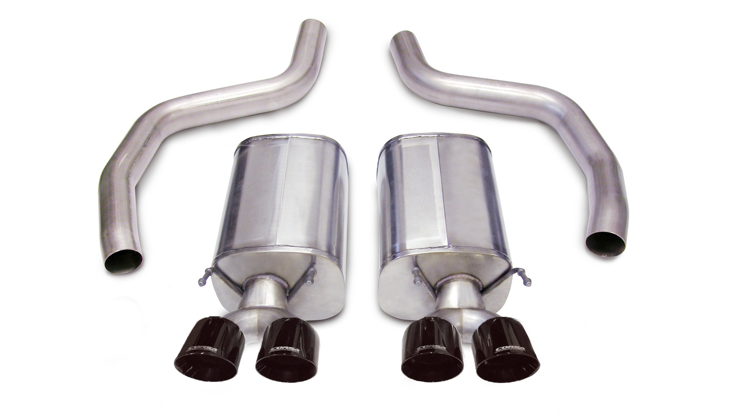 14164BLK 3.0 Inch Axle-Back Sport Dual Exhaust Twin 4.0 Inch Black Tips 06-13 Corvette Z06 7.0L/ZR1 6.2L Stainless Steel Corsa Performance