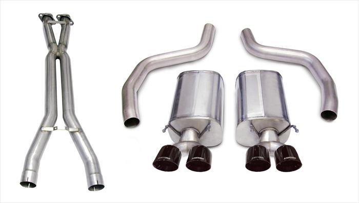 14164CB1BLK 3.0 Inch Cat-Back Sport Dual Exhaust Twin 4.0 Inch Black Tips 06-11 Corvette Z06 7.0L / ZR1 6.2L Stainless Steel Corsa Performance