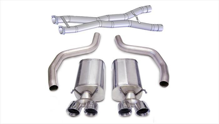 14164CB3 3.0 Inch Cat-Back Sport Dual Exhaust Twin 4.0 Inch Polished Tips 12-13 Corvette Z06 7.0L / ZR1 6.2L Stainless Steel Corsa Performance
