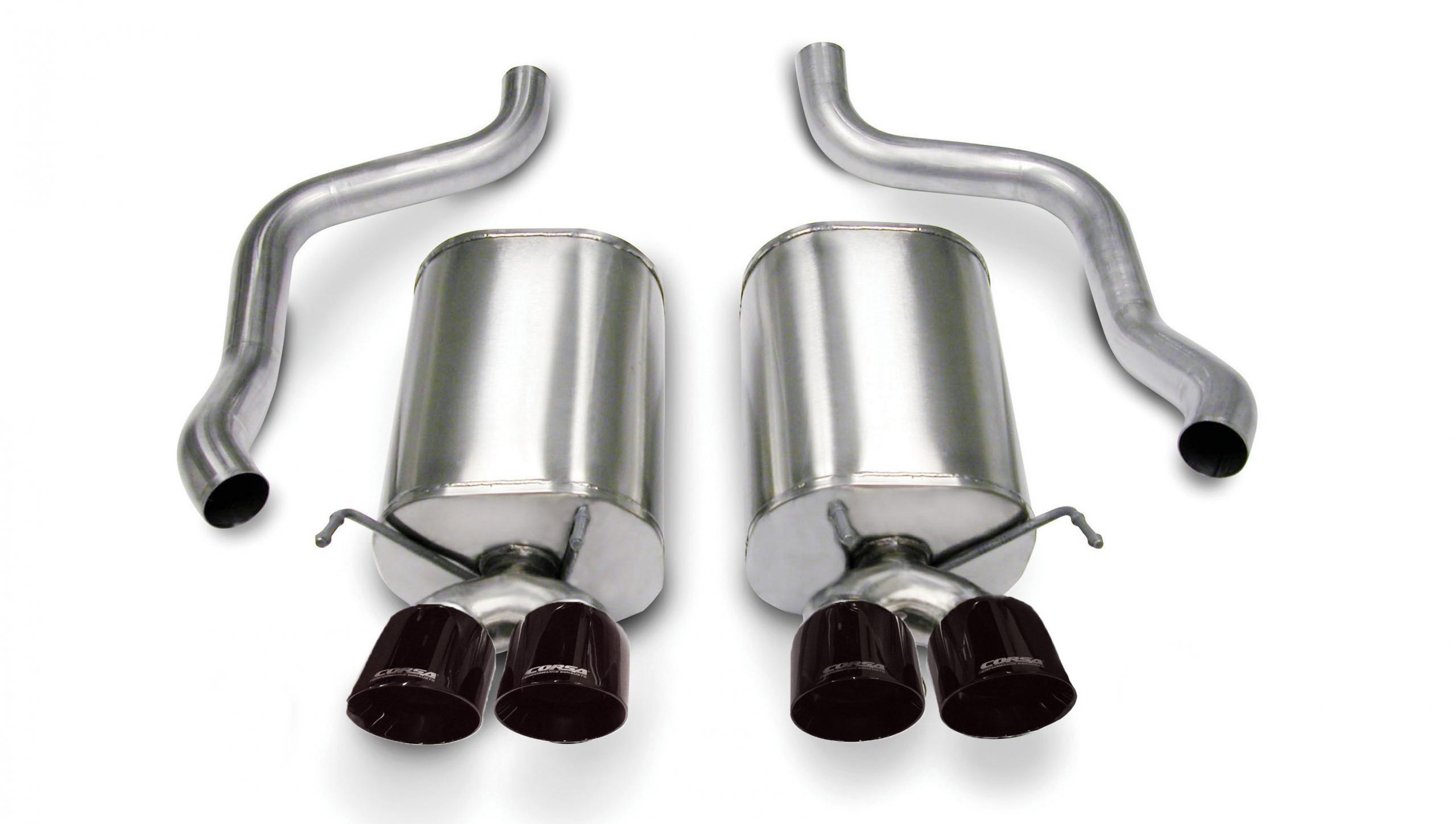 14169BLK 2.5 Inch Axle-Back Sport Dual Exhaust Black 3.5 Inch Tips 05-08 Corvette 6.0L/6.2L Stainless Steel Corsa Performance