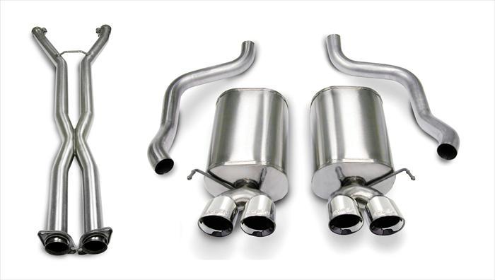 14169CB4 2.5 Inch Cat-Back Sport Dual Exhaust Polished 3.5 Inch Tips 05-08 Corvette Manual/A4 Auto Trans 6.0L/6.2L Stainless Steel Corsa Performance