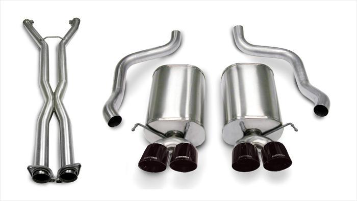 14169CB4BLK 2.5 Inch Cat-Back Sport Dual Exhaust Black 3.5 Inch Tips 05-08 Corvette Manual/A4 Auto Trans 6.0L/6.2L Stainless Steel Corsa Performance