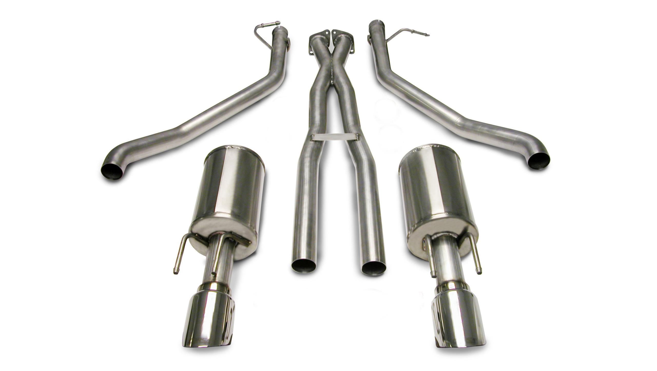 14189 2.5 Inch Cat-Back Plus X-Pipe Sport Exhaust Dual Rear Exit 4.0 Inch Polished Tips 05-06 Pontiac GTO 6.0L V8 Stainless Steel Corsa Performance