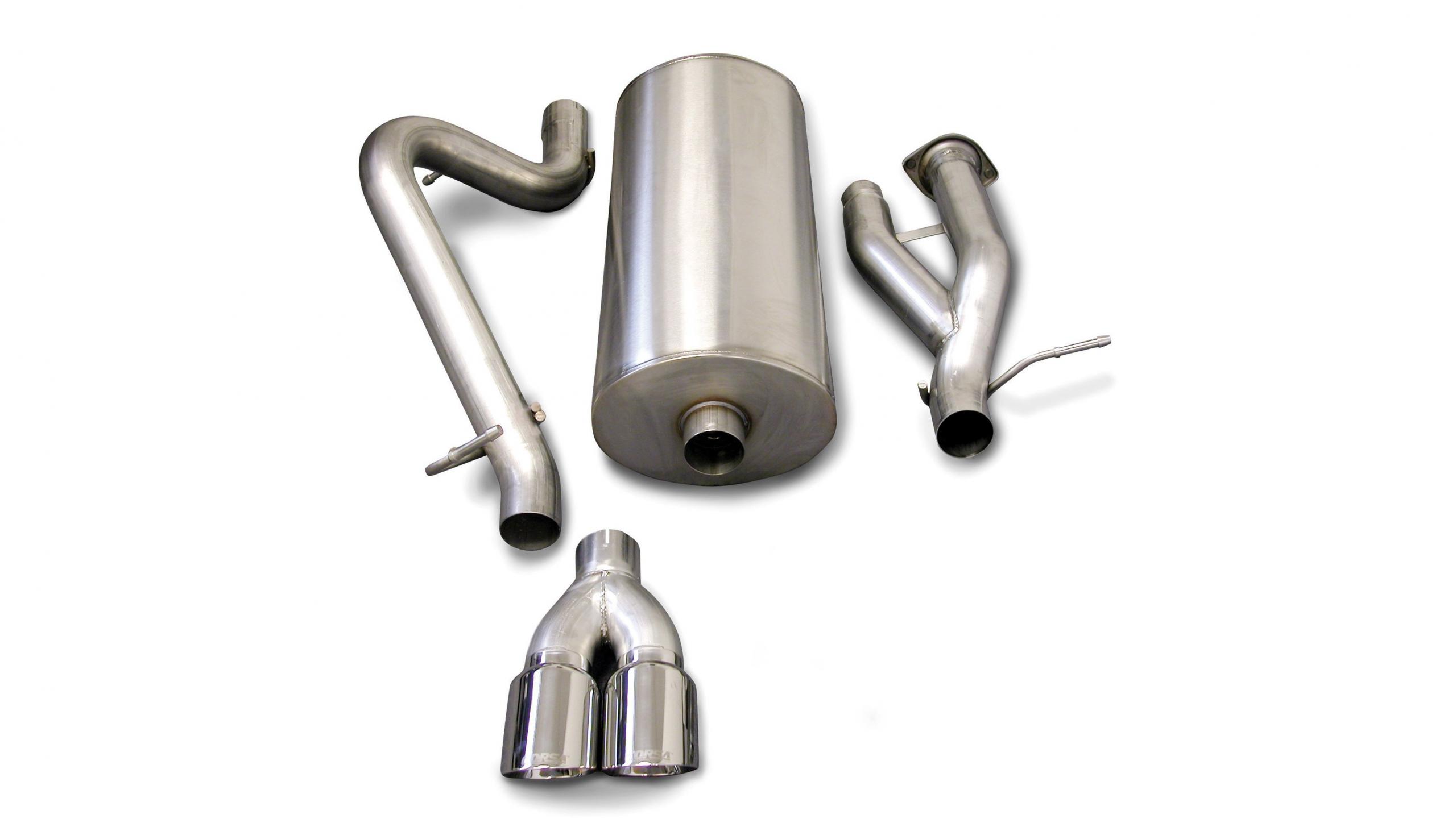 14216 3.0 Inch Cat-Back Sport Single Rear Exhaust 4.0 Inch Polished Tips 03-06 Hummer H2 6.0L V8 Stainless Steel Corsa Performance