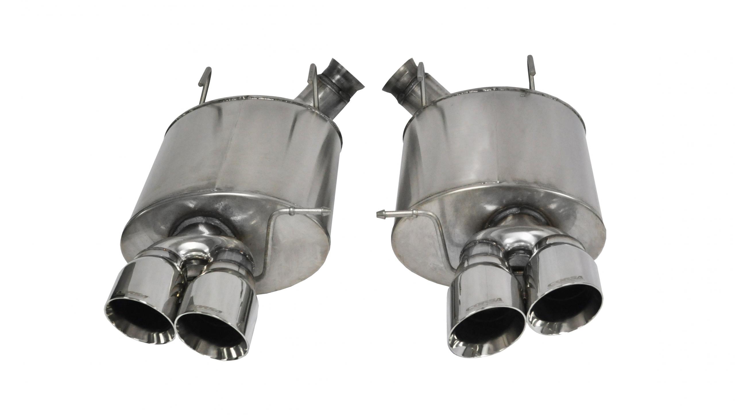 14321 3.0 Inch Axle-Back Sport Dual Exhaust Polished 4.0 Inch Tips 13-14 Mustang Shelby GT500 5.8L Stainless Steel Corsa Performance