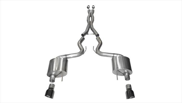 14328BLK 3.0 Inch Cat-Back Xtreme Dual Exhaust 4.5 Inch Black Tips 15-17 Ford Mustang GT Fastback 5.0L V8 Stainless Steel Corsa Performance