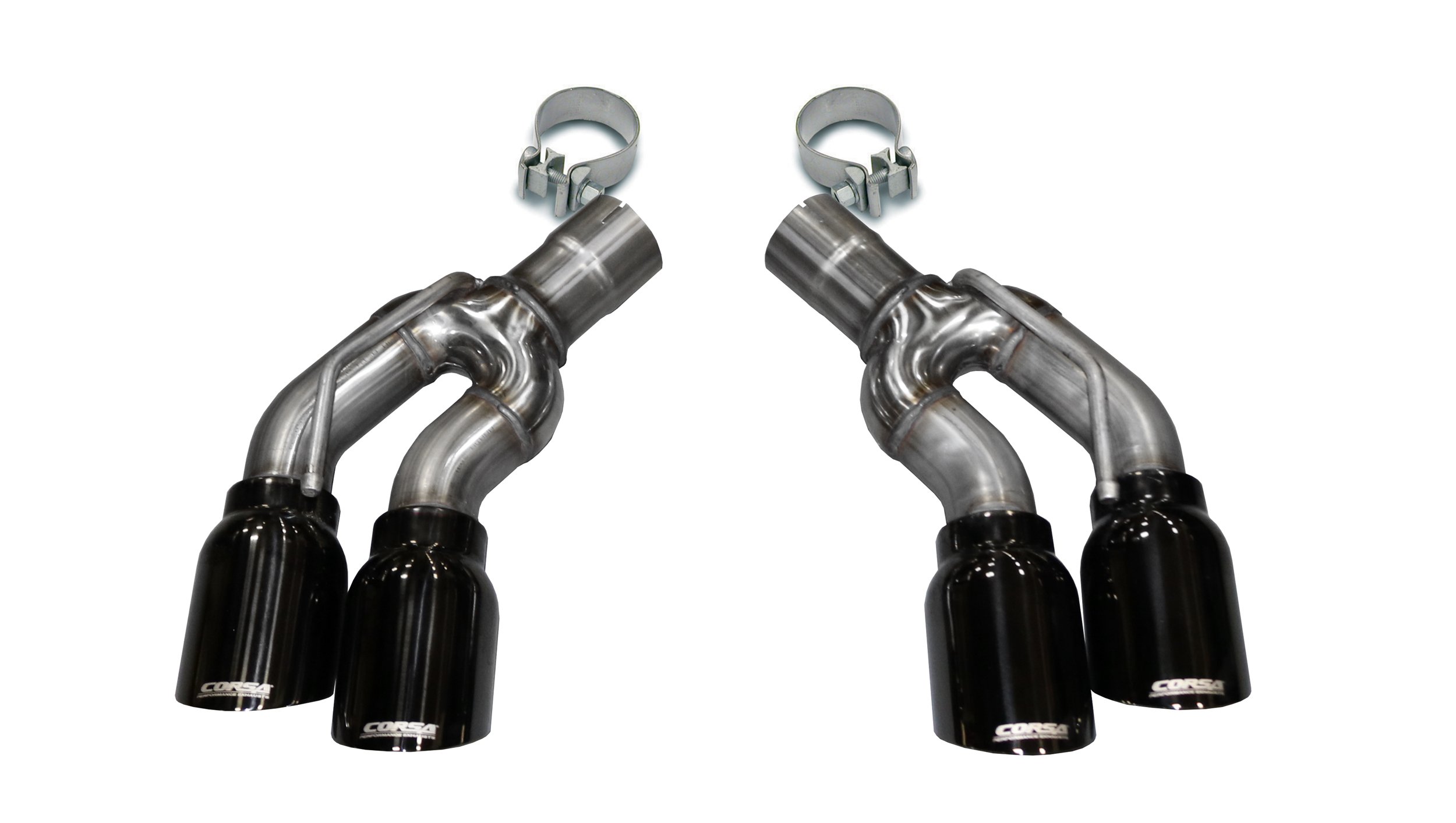 14359BLK Two Twin 4.0 Inch Black Tips Clamps Included Dual Rear Exit For Corsa Cadillac CTS-V Exhaust Only Stainless Steel Corsa Performance