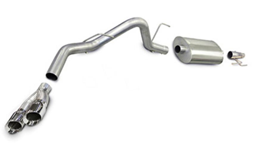 14392 3.0 Inch Cat-Back Sport Single Side Exit Exhaust 4.0 Inch Polished Tips 11-14 Ford F150 EcoBoost 3.5L V6 Turbo 144.5/156.5/163.1 Inch Wheelbase Stainless Steel Corsa Performance