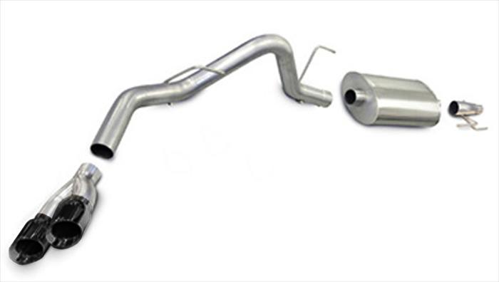 14392BLK 3.0 Inch Cat-Back Sport Single Side Exit Exhaust 4.0 Inch Black Tips 11-14 Ford F150 EcoBoost 3.5L V6 144.5/156.5/163.1 Inch Wheelbase Stainless Steel Corsa Performance