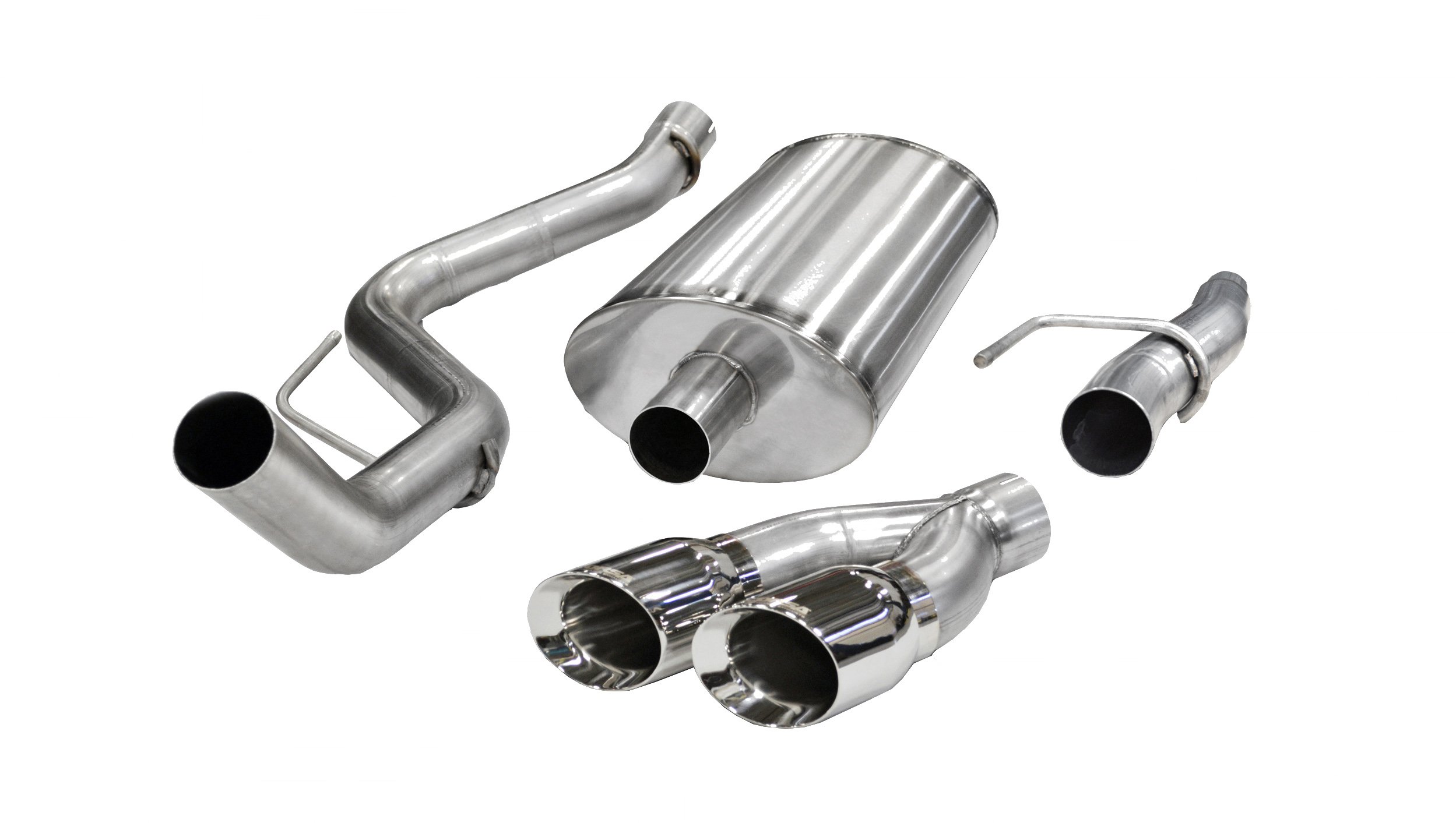 14393 3.0 Inch Cat-Back Sport Single Side Exit Exhaust 4.0 Inch Polished Tips 11-14 Ford F150 5.0L V8 144.5/156.5/163.1 Inch Wheelbase Stainless Steel Corsa Performance