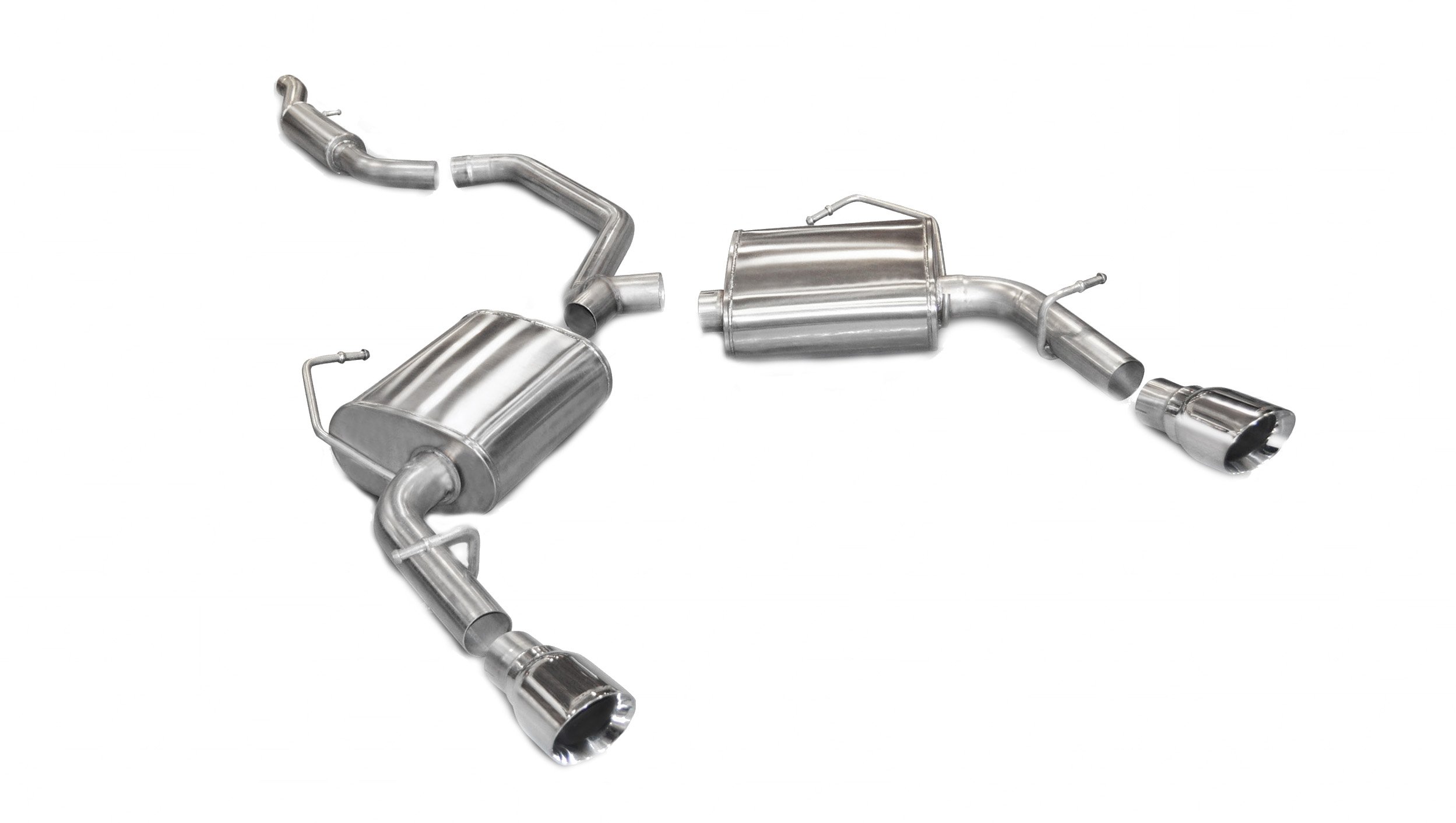 14413 2.5 Inch Cat-Back Sport Dual Rear Exhaust 4.0 Inch Polished Tips 11-14 Dodge Avenger/Chrysler 200 V6 Engine Stainless Steel Corsa Performance