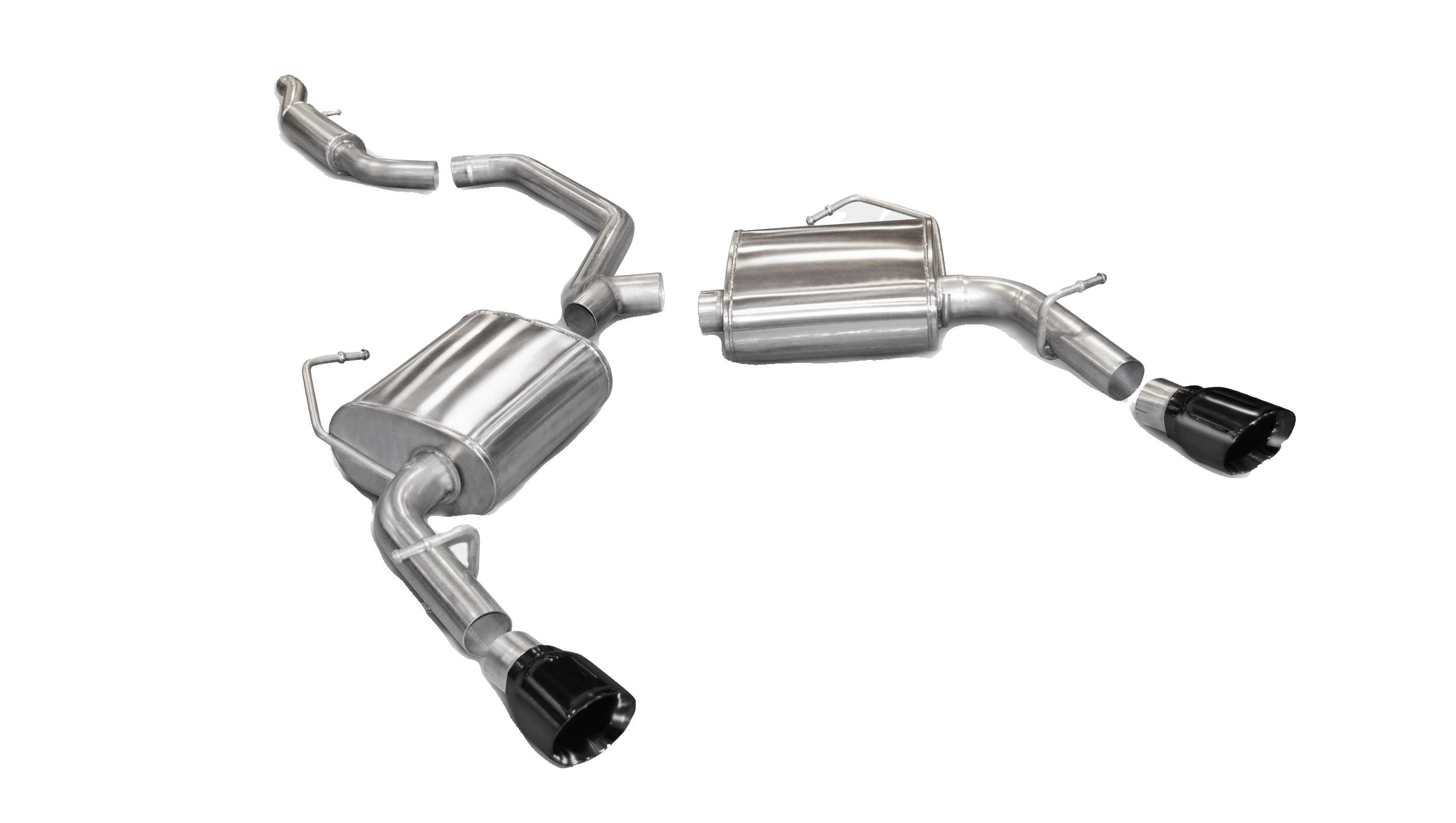 14413BLK 2.5 Inch Cat-Back Sport Dual Rear Exhaust 4.0 Inch Black Tips 11-14 Dodge Avenger/Chrysler 200 V6 Engine Stainless Steel Corsa Performance