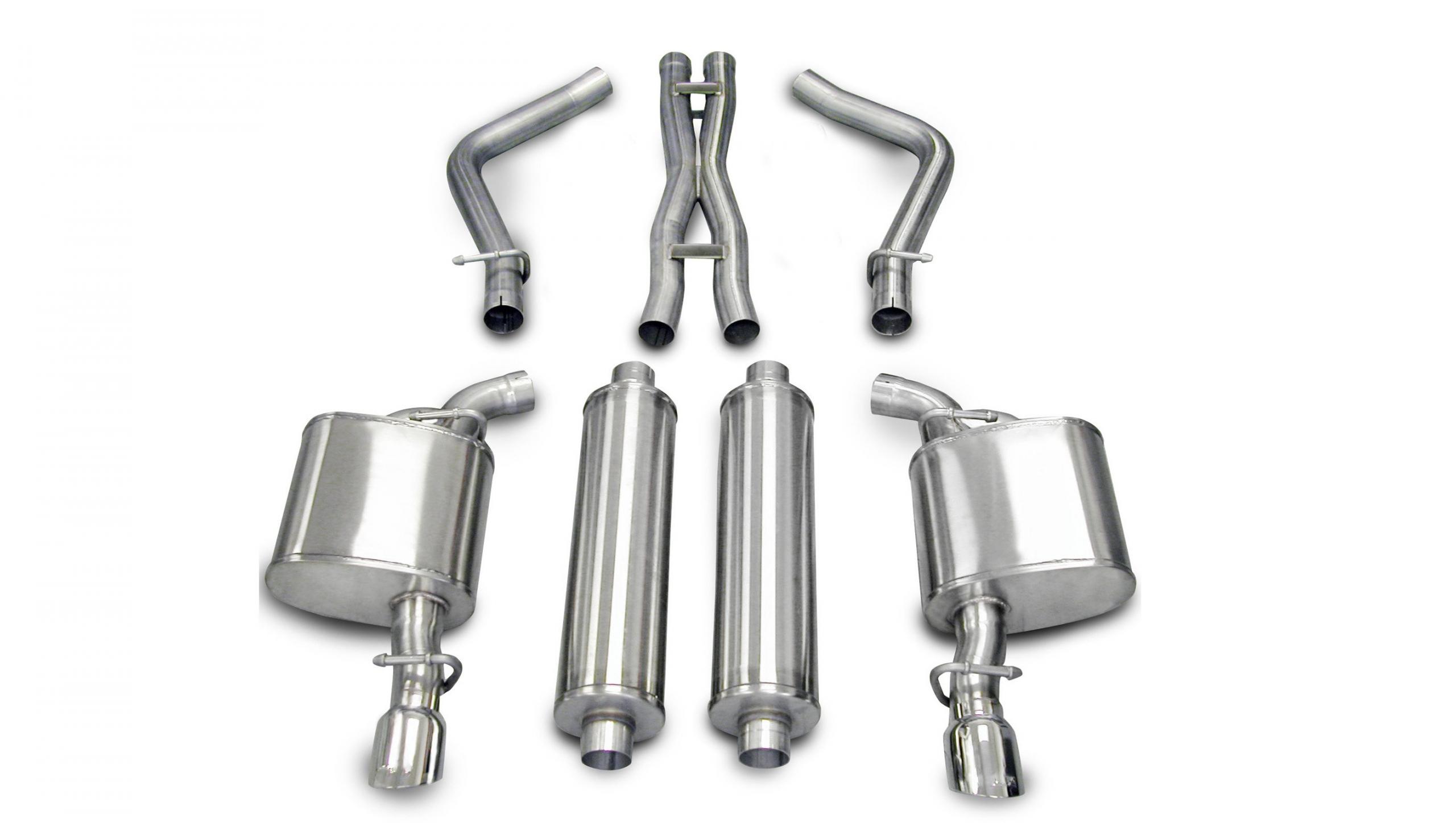 14439 2.5 Inch Cat-Back Xtreme Dual Rear Exhaust 3.5 Inch Polished Tips (No Tow Hitch) 05-10 Chrysler 300 R/T/Dodge Charger R/T/Magnum R/T 5.7L V8 Stainless Steel Corsa Performance