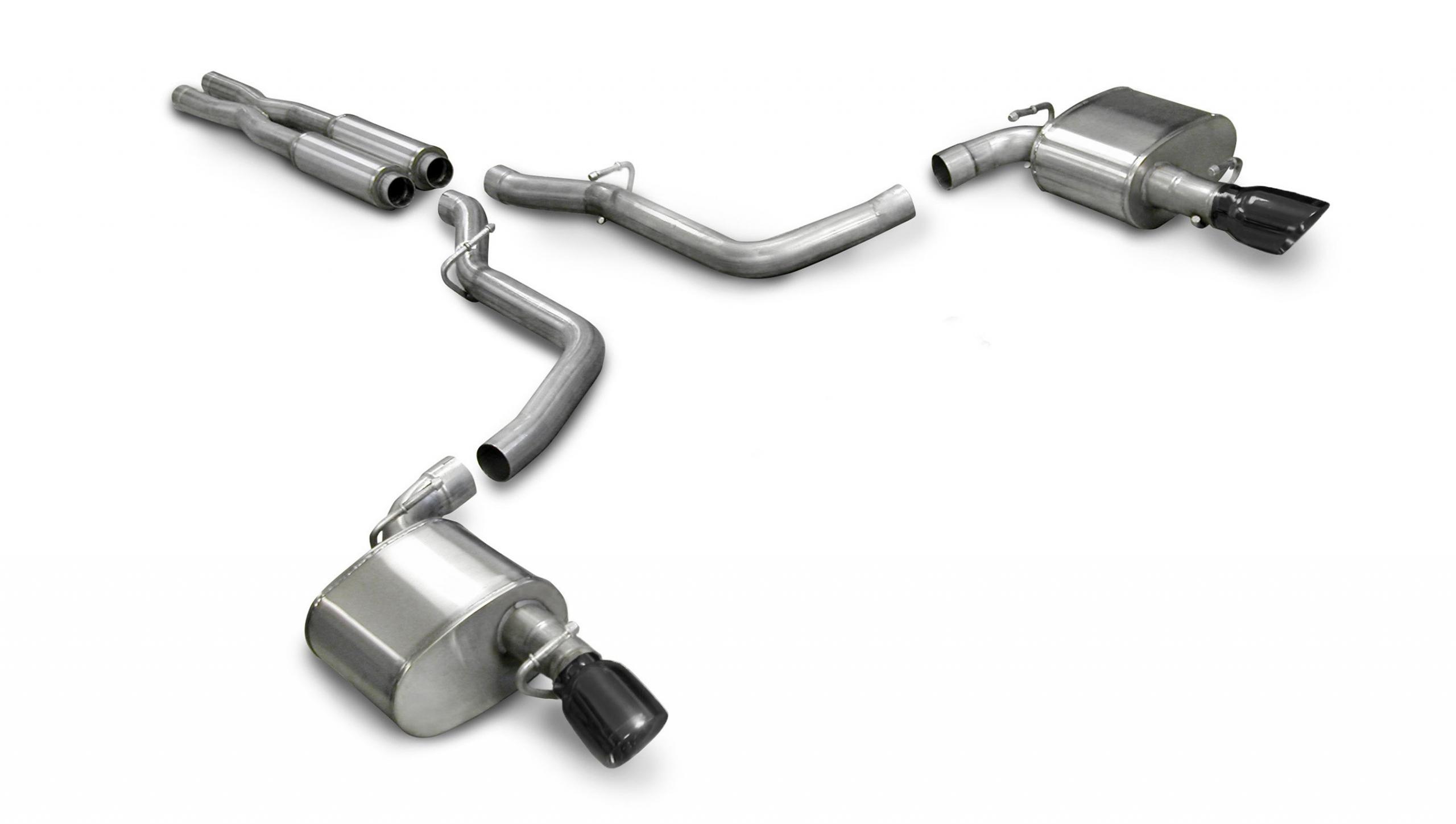 14440BLK 2.75 Inch Cat-Back Extreme Dual Exhaust 4.0 Inch Black Tips (No Tow Hitch) 05-10 Chrysler 300 SRT-8/Dodge Charger SRT-8/Dodge Magnum SRT-8 6.1L V8 Stainless Steel Corsa Performance