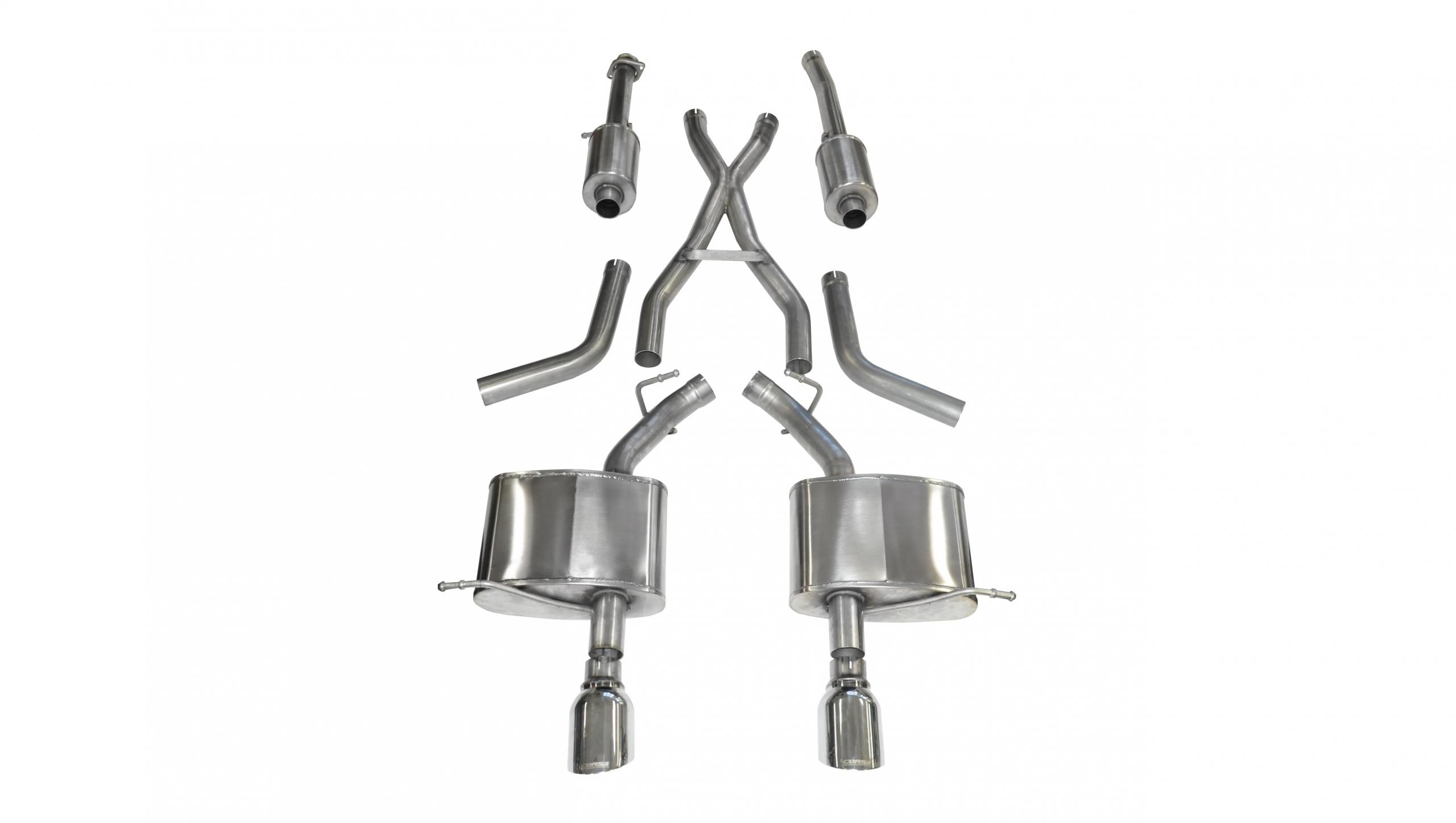 14459 2.5 Inch Cat-Back Sport Dual Rear Exhaust 4.5 Inch Polished Tips 11-Present Dodge Durango 5.7L V8 Stainless Steel Corsa Performance