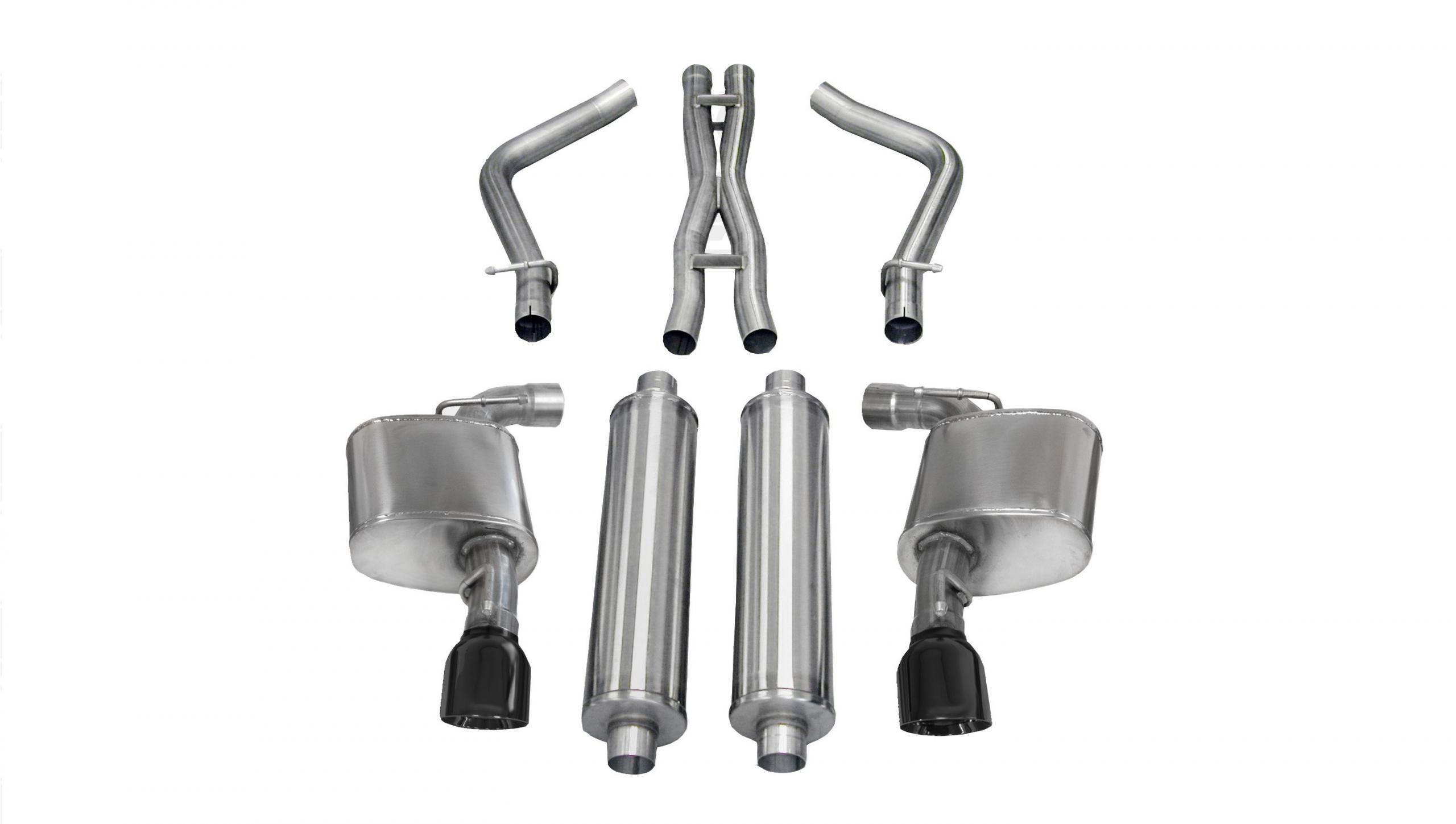 14464BLK 2.75 Inch Cat-Back Extreme Dual Exhaust 4.5 Inch Black Tips 12-14 Chrysler 300/Dodge Charger SRT-8/SRT 6.4L V8 Stainless Steel Corsa Performance