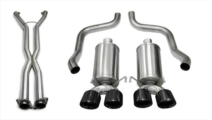 14469CB4BLK 2.5 Inch Cat-Back Xtreme Dual Exhaust Black 3.5 Inch Tips 05-08 Corvette C6 Manual/A4 Auto Trans 6.0L/6.2L Stainless Steel Corsa Performance