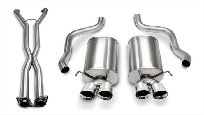 14469CB6 2.5 Inch Cat-Back Xtreme Dual Exhaust Polished 3.5 Inch Tips 05-08 Corvette A6 Auto Trans 6.0L/6.2L Stainless Steel Corsa Performance