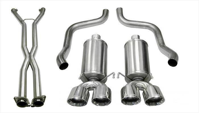 14470CB 2.5 Inch Cat-Back Xtreme Dual Exhaust Polished 3.5 Inch Tips 09-13 C6 Corvette 6.2L Stainless Steel Corsa Performance