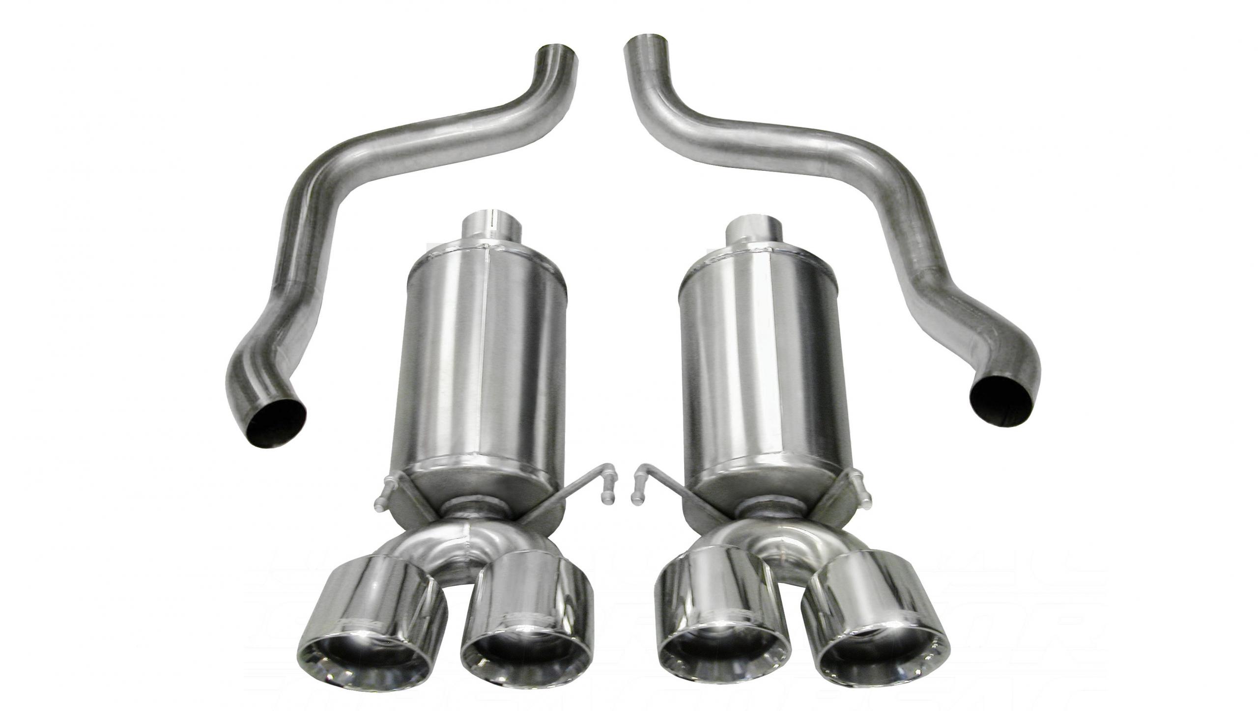 14470 2.5 Inch Axle-Back Xtreme Dual Exhaust Polished 3.5 Inch Tips 09-13 Corvette 6.2L Stainless Steel Corsa Performance