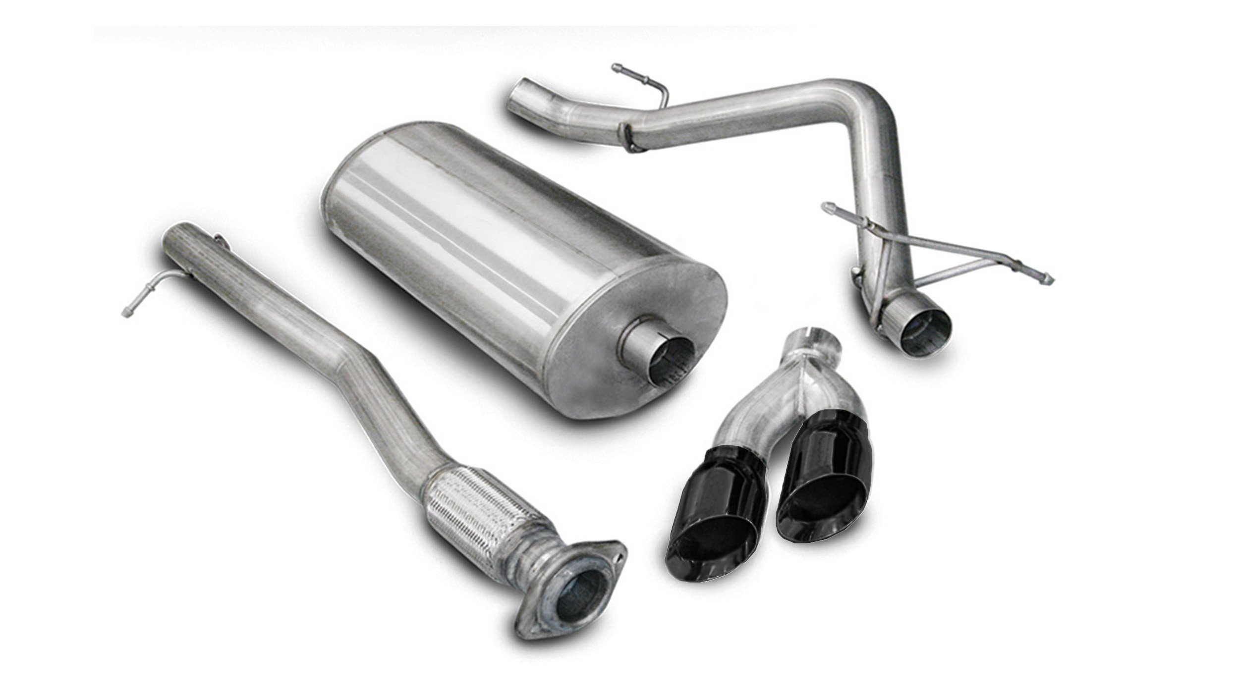 14518BLK 3.0 Inch Cat-Back Sport Single Side Exhaust 4.0 Inch Black Tips 10 Silverado/Sierra Denali 1500 6.2L V8 143.5 Inch WB Stainless Steel Corsa Performance