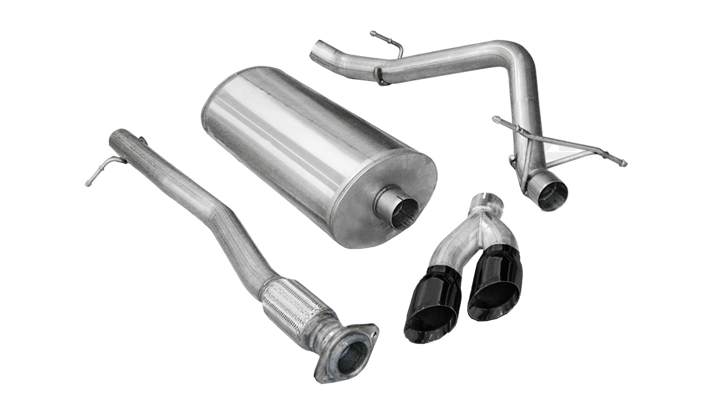14523BLK 3.0 Inch Cat-Back Sport Single Side Exhaust 4.0 Inch Black Tips 11-13 Silverado/Sierra Denali 1500 6.2L V8 143.5 Inch WB Stainless Steel Corsa Performance