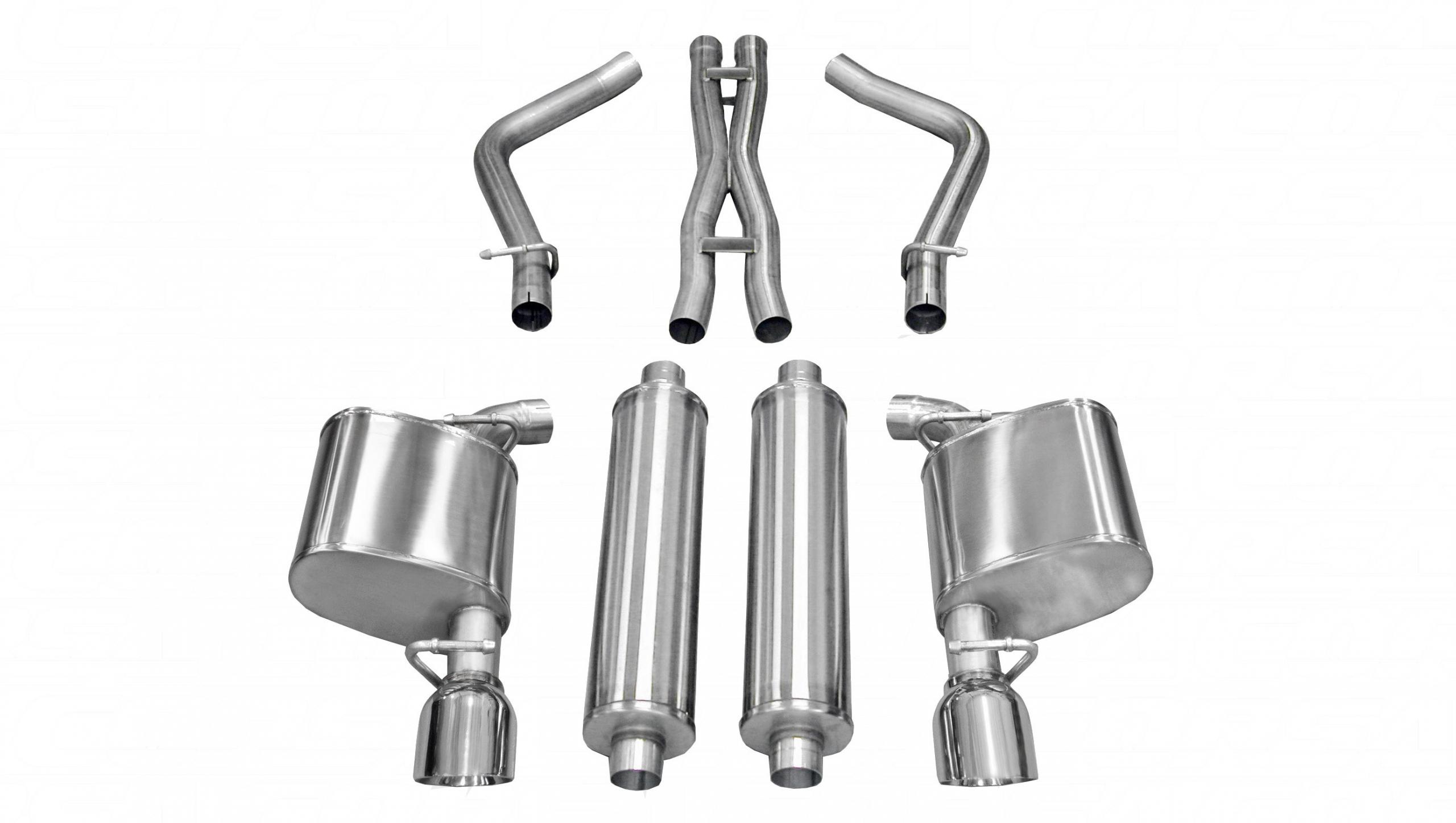 14535 2.5 Inch Cat-Back Sport Dual Rear Exhaust 4.5 Inch Polished Tips 11-14 Chrysler 300 5.7L V8 Stainless Steel Corsa Performance