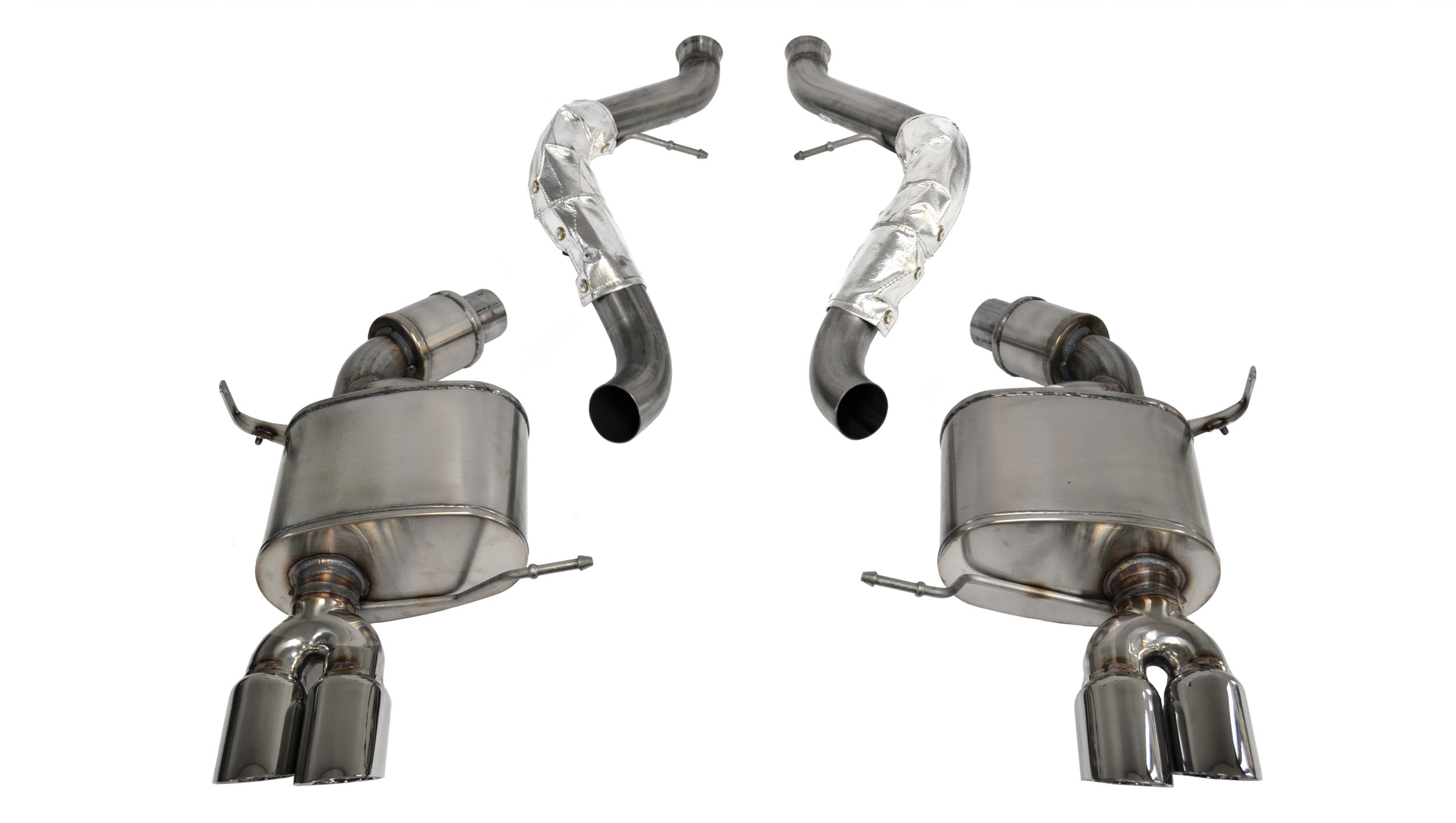 14569 2.5 Inch Cat-Back Sport Dual Rear Exhaust 3.0 Inch Polished Tips 08-12 BMW M3 E90 Stainless Steel Corsa Performance