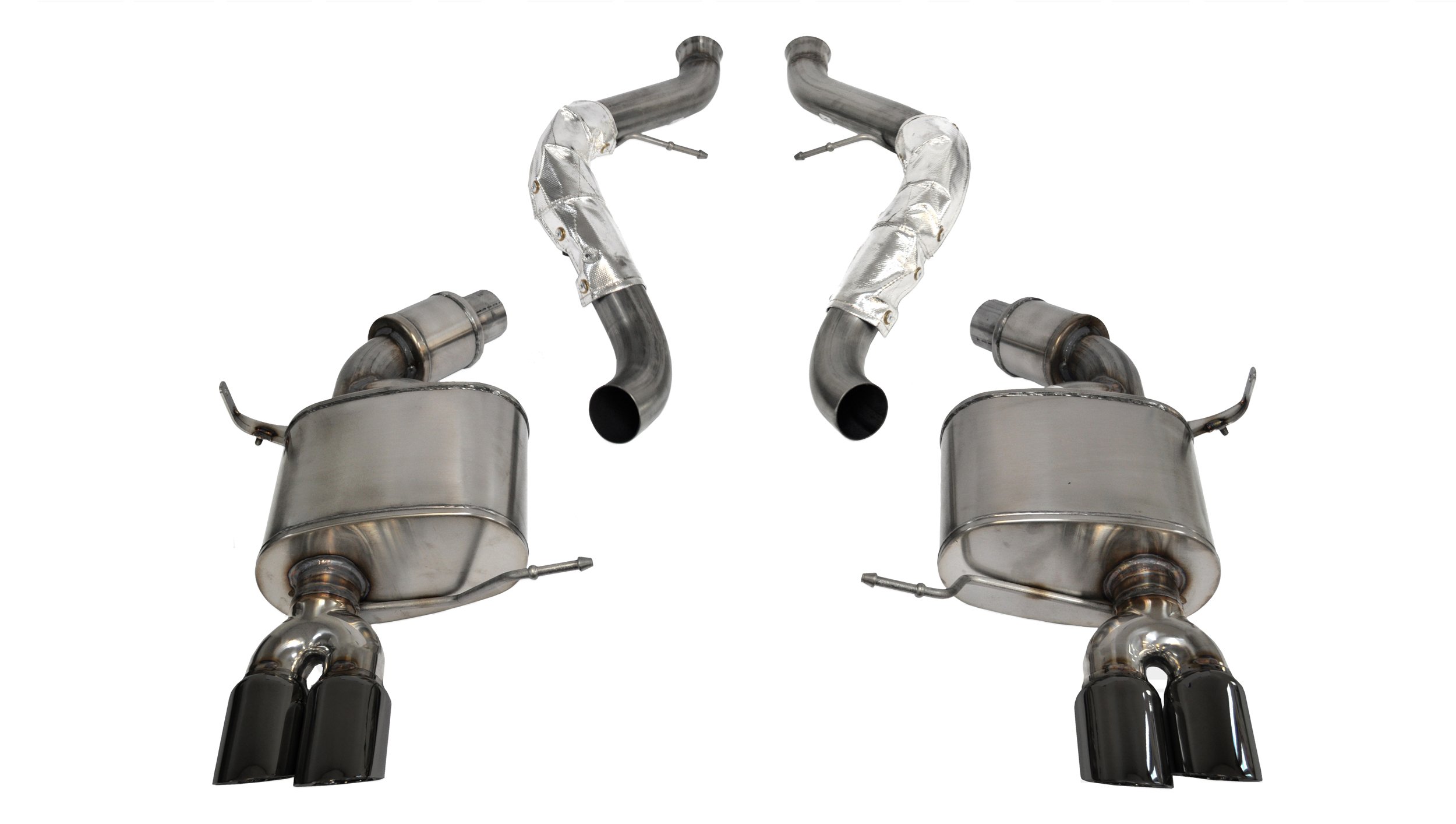 14569BLK 2.5 Inch Cat-Back Sport Dual Rear Exhaust 3.0 Inch Black Tips 08-12 BMW M3 E90 Stainless Steel Corsa Performance