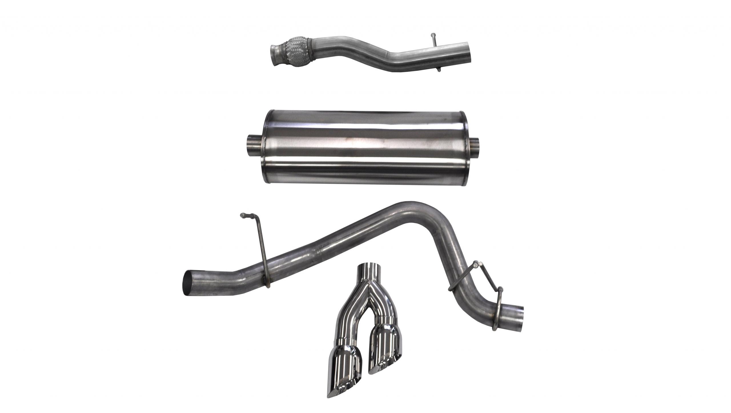 14748 3.0 Inch Cat-Back Sport Single Side Exit Exhaust 4.0 Inch Polished Tips 15-Present Chevy Suburban/GMC Yukon XL 5.3L V8 Stainless Steel Corsa Performance