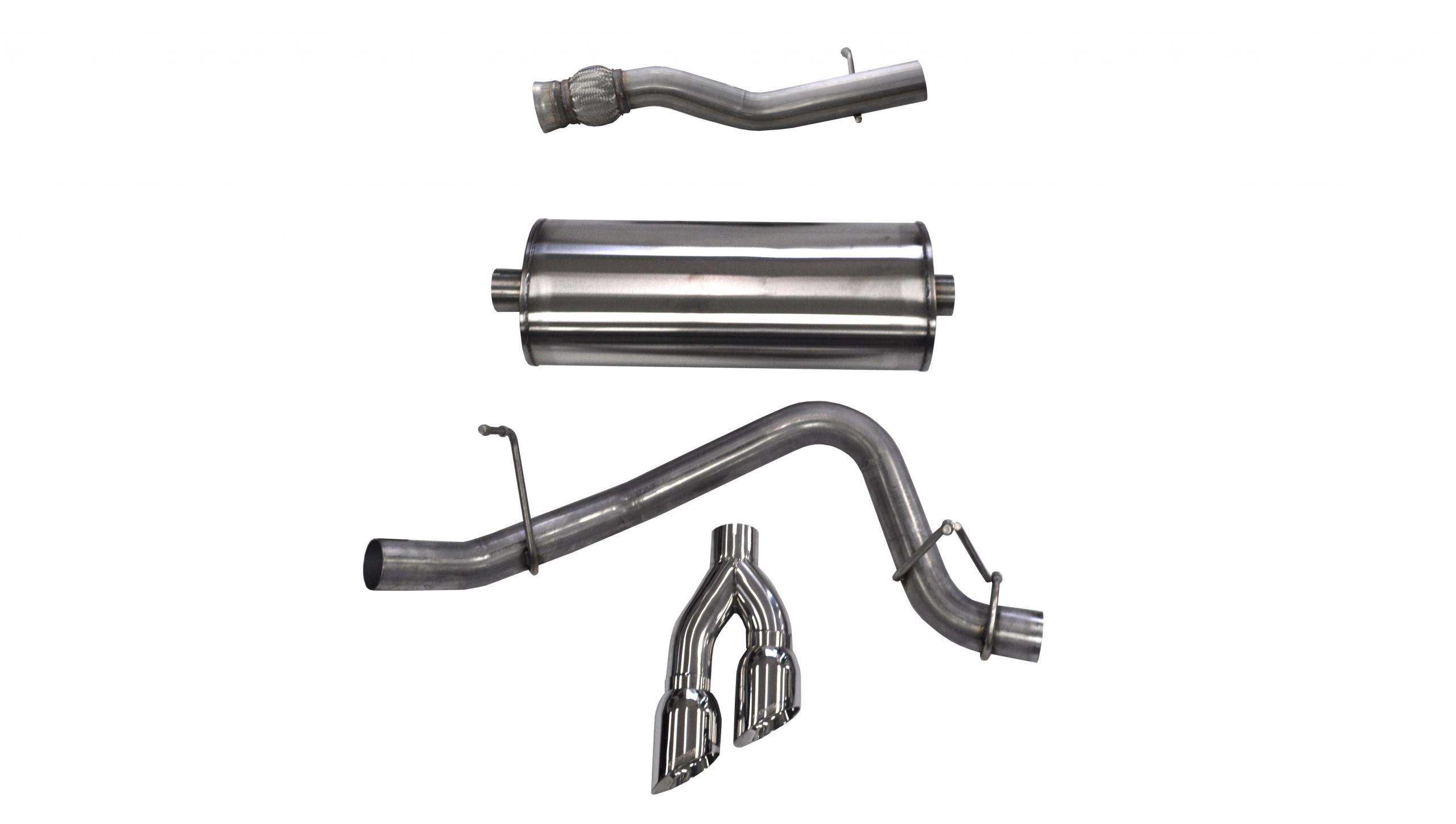 14749 3.0 Inch Cat-Back Sport Single Side Exit Exhaust 4.0 Inch Polished Tips 15-Present Cadillac Escalade ESV/GMC Yukon XL Denali 6.2L V8 Stainless Steel Corsa Performance