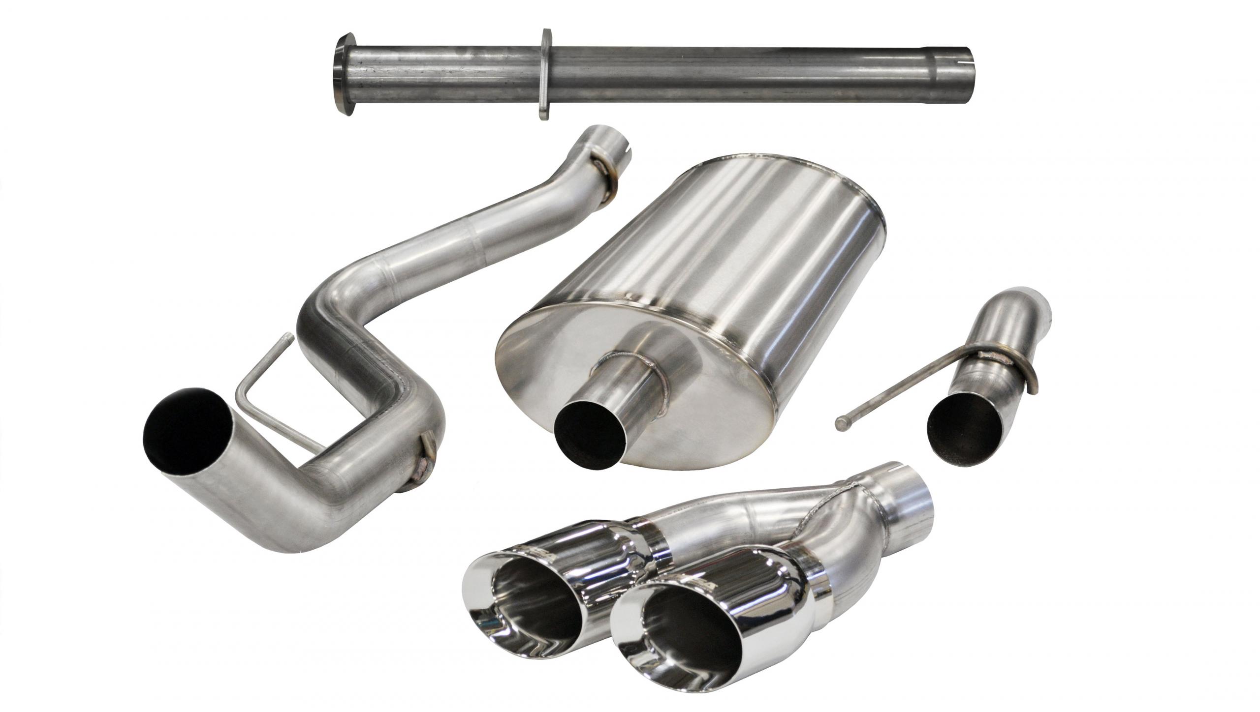14759 3.0 Inch Cat-Back Xtreme Single Side Exit Exhaust 4.0 Inch Polished Tips 11-14 Ford F150 Raptor 6.2L V8 133.0 Inch Wheelbase Stainless Steel Corsa Performance