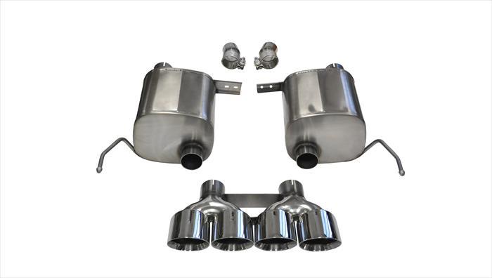 14764 2.75 Inch Valve-Back Sport Exhaust Dual Rear Exit Quad 4.5 Inch Polished Tips 14-Present Chevy Corvette C7 Plus Grand Sport 6.2L V8 Stainless Steel Corsa Performance