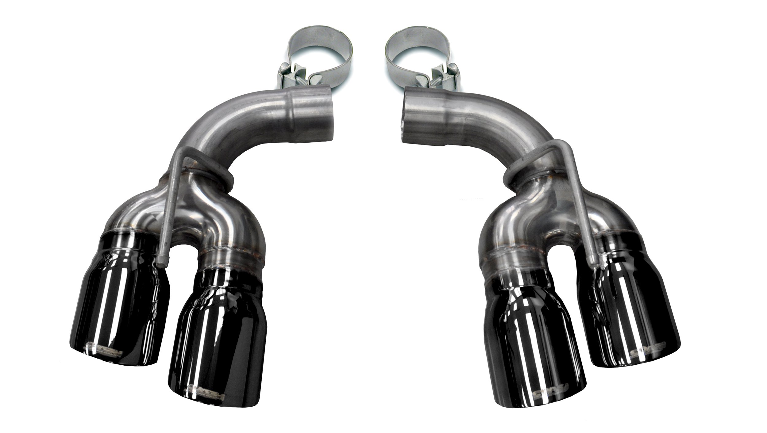 14774BLK Two Twin 4.0 Inch Black Tips Clamps Included Dual Rear Exit For Corsa Camaro SS/ZL1 Exhaust Only Stainless Steel Corsa Performance