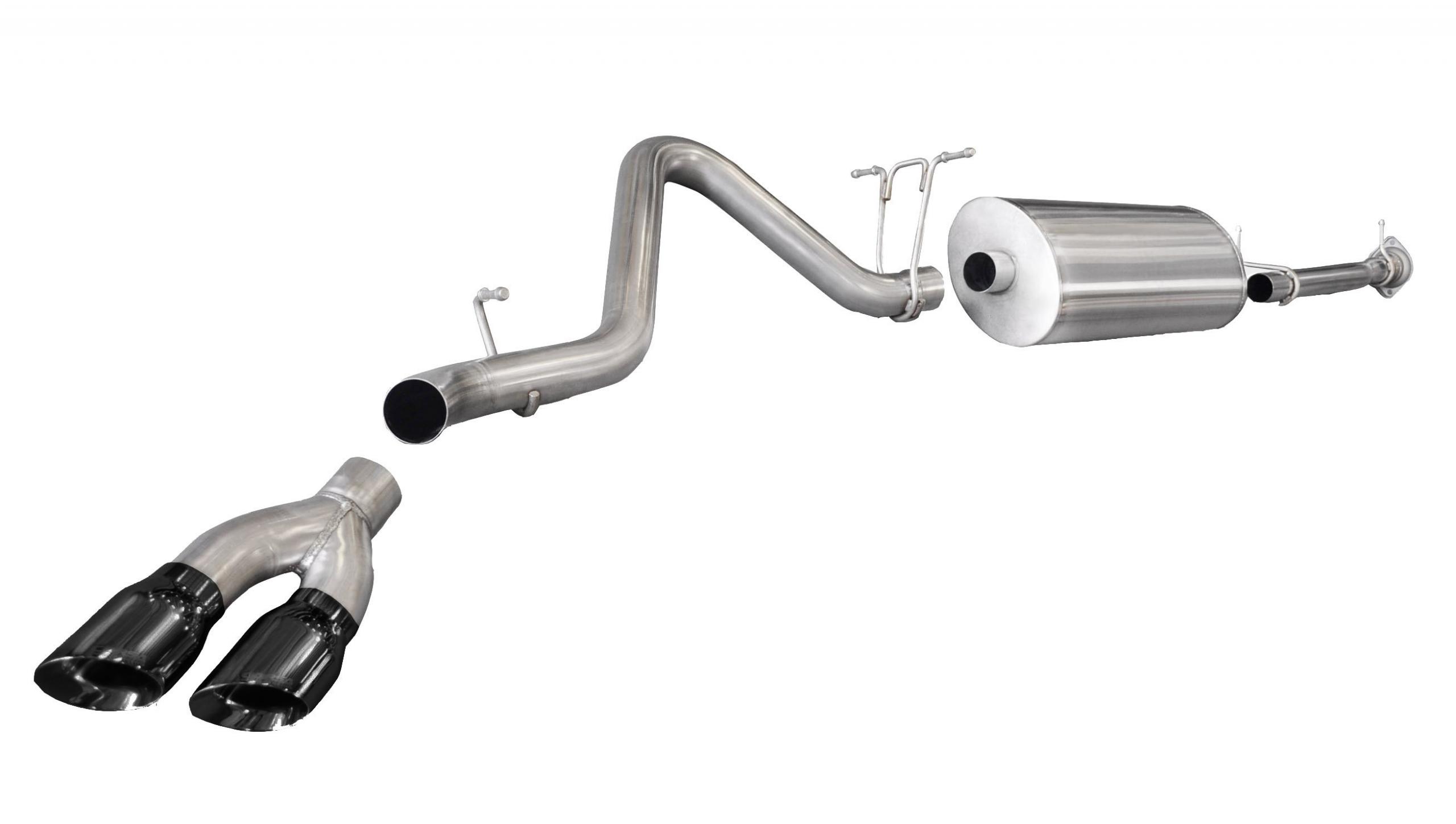 14792BLK 3.0 Inch Cat-Back Sport Single Side Exit Exhaust 4.0 Inch Black Tips 11-14 Silverado/Sierra 2500 Extended Cab/Standard Bed 6.0L V8 144.2 Inch WB Stainless Steel Corsa Performance