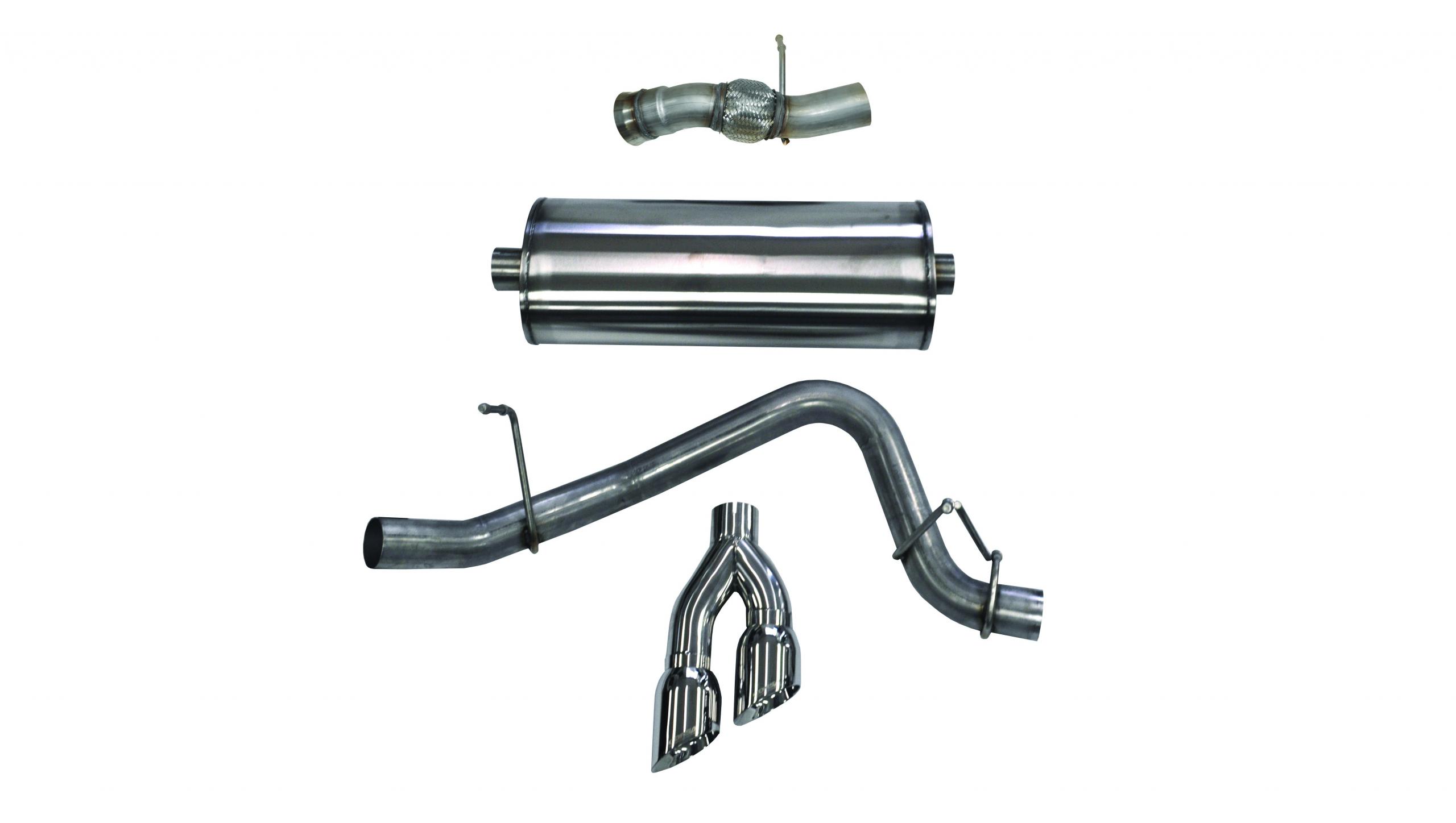 14826 3.0 Inch Cat-Back Sport Single Side Exit Exhaust 4.0 Inch Polished Tips 15-Present Chevy Tahoe/GMC Yukon/Cadillac Escalade 6.2L V8 Stainless Steel Corsa Performance