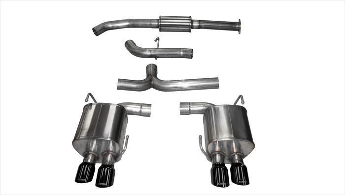 14857BLK 3.0 Inch Cat-Back Sport Dual Rear Exhaust 3.5 Inch Black Tips 15-Present Subaru WRX/WRX STI 2.0L/2.5L Turbo Stainless Steel Corsa Performance