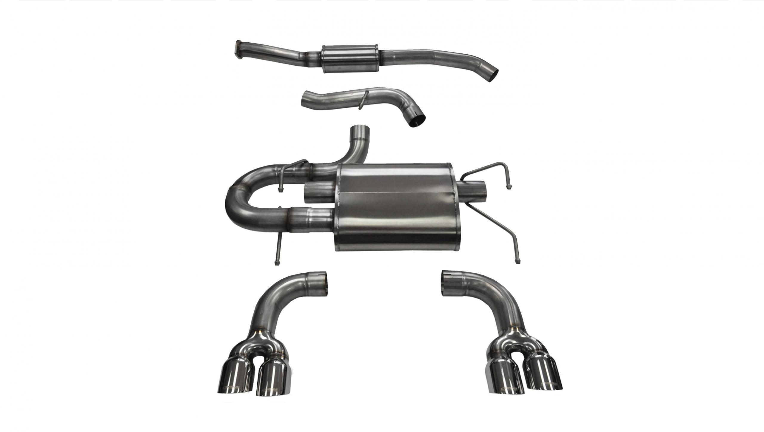 14862 3.0 Inch Cat-Back Sport Dual Rear Exhaust 3.5 Inch Polished Tips 08-14 Subaru Impreza STI/WRX Hatchback 2.5L Turbo Stainless Steel Corsa Performance