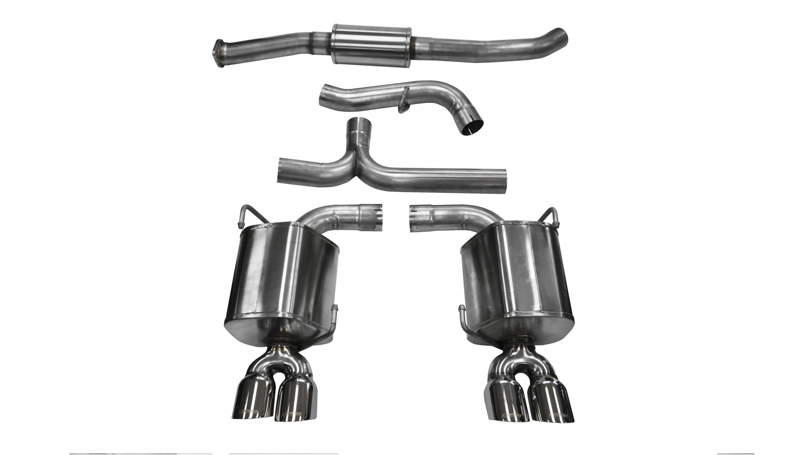 14863 3.0 Inch Cat-Back Sport Dual Rear Exhaust 3.5 Inch Polished Tips 11-14 Subaru Impreza STI/WRX Sedan 2.5L Turbo Stainless Steel Corsa Performance