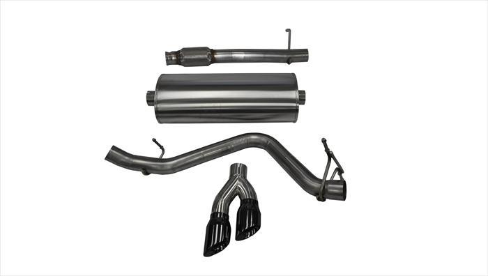 14872BLK 3.0 Inch Cat-Back Sport Single Side Exit Exhaust 4.0 Inch Black Tips 14-Present Silverado/Sierra 1500 Regular Cab/Long Bed 5.3L V8 133.0 Inch WB Stainless Steel Corsa Performance