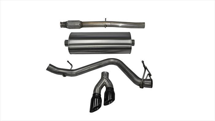 14874BLK 3.0 Inch Cat-Back Sport Single Side Exit Exhaust 4.0 Inch Black Tips 14-Present Silverado/Sierra/Denali Crew Cab/Standard Bed 5.3L V8 153.0 Inch WB Stainless Steel Corsa Performance