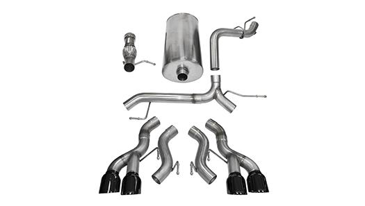 14886BLK 3.0 Inch Cat-Back Sport Dual Rear Exit Exhaust 4.5 Inch Black Tips 12-14 Cadillac Escalade DUB 6.2L V8 Stainless Steel Corsa Performance