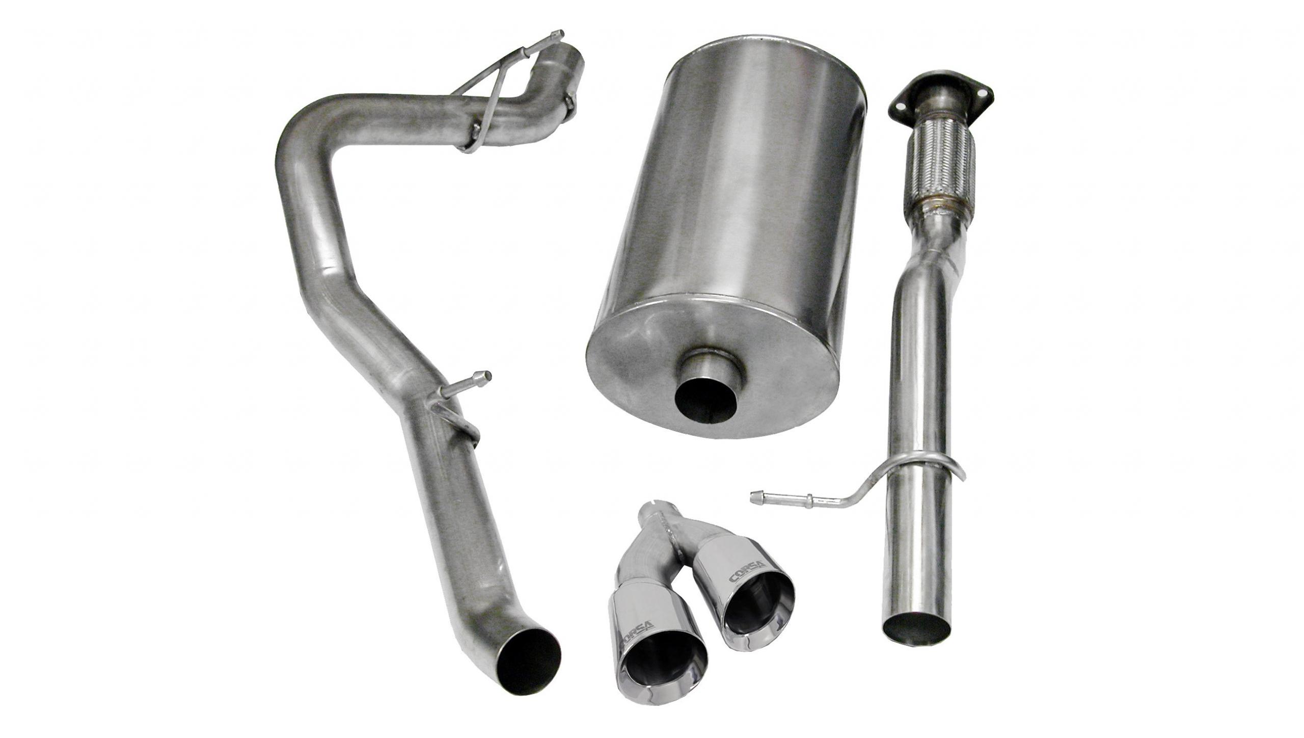 14914 3.0 Inch Cat-Back Sport Single Side Exit Exhaust 4.0 Inch Polished Tips 09-13 Avalanche/09-14 Suburban/Yukon XL 5.3L/6.0L V8 Stainless Steel Corsa Performance