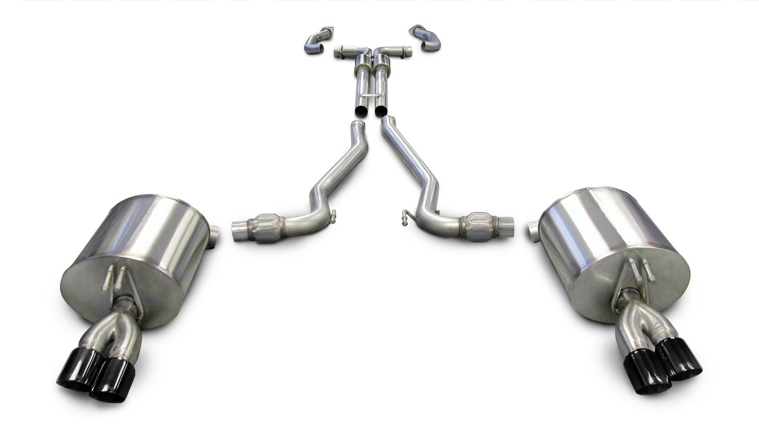 14950BLK 2.5 Inch Cat-Back Plus X-Pipe Sport Exhaust Dual Rear Exit 3.0 Inch Black Tips 08-09 Pontiac G8 GXP/GT 6.0L/6.2L V8 Stainless Steel Corsa Performance