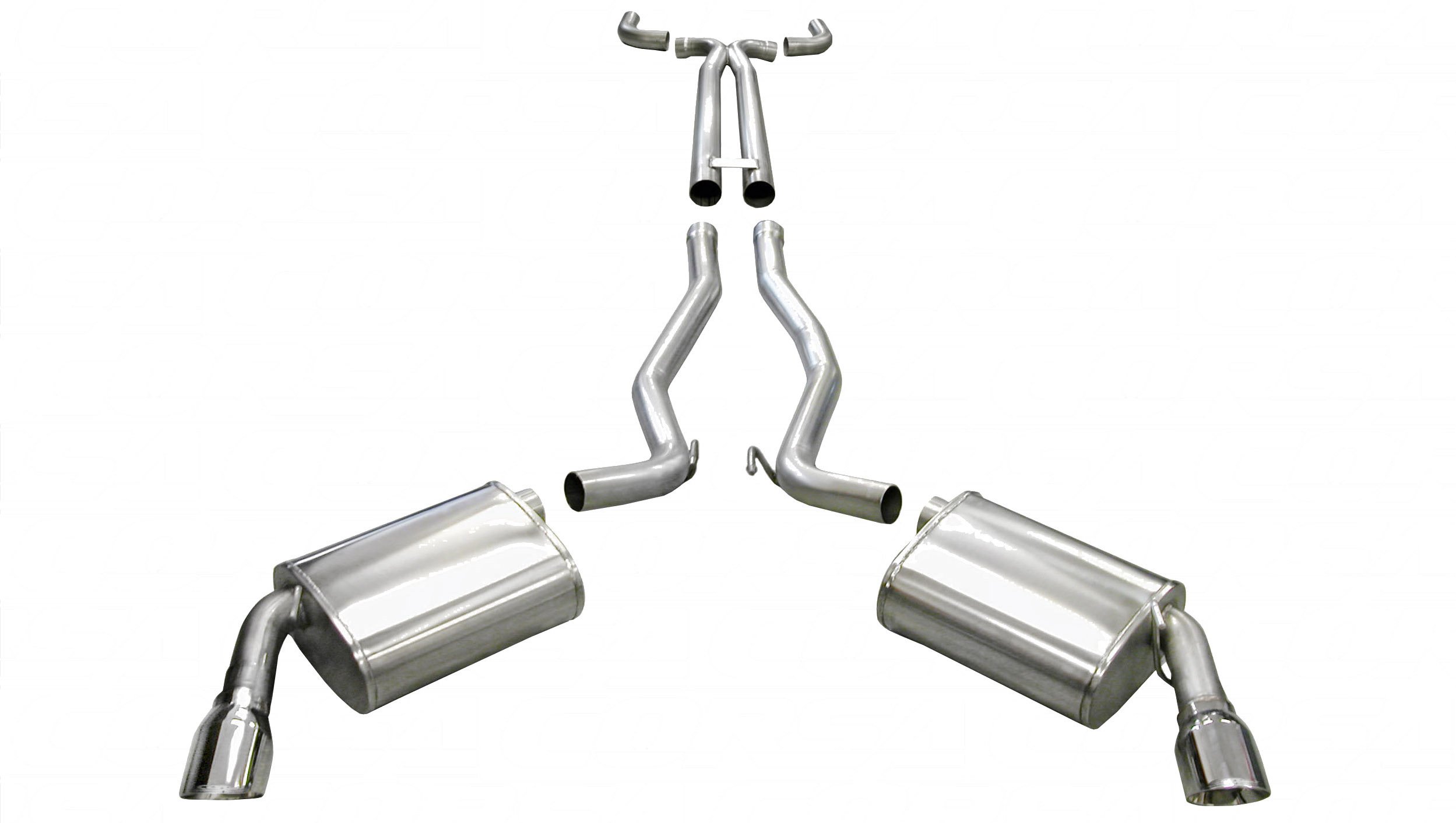 14951 2.5 Inch Cat-Back Plus X-Pipe Sport Exhaust Dual Rear Exit 4.0 Inch Polished Tips 10-15 Chevrolet Camaro SS Coupe/Convertible Manual Trans 6.2L V8 Stainless Steel Corsa Performance