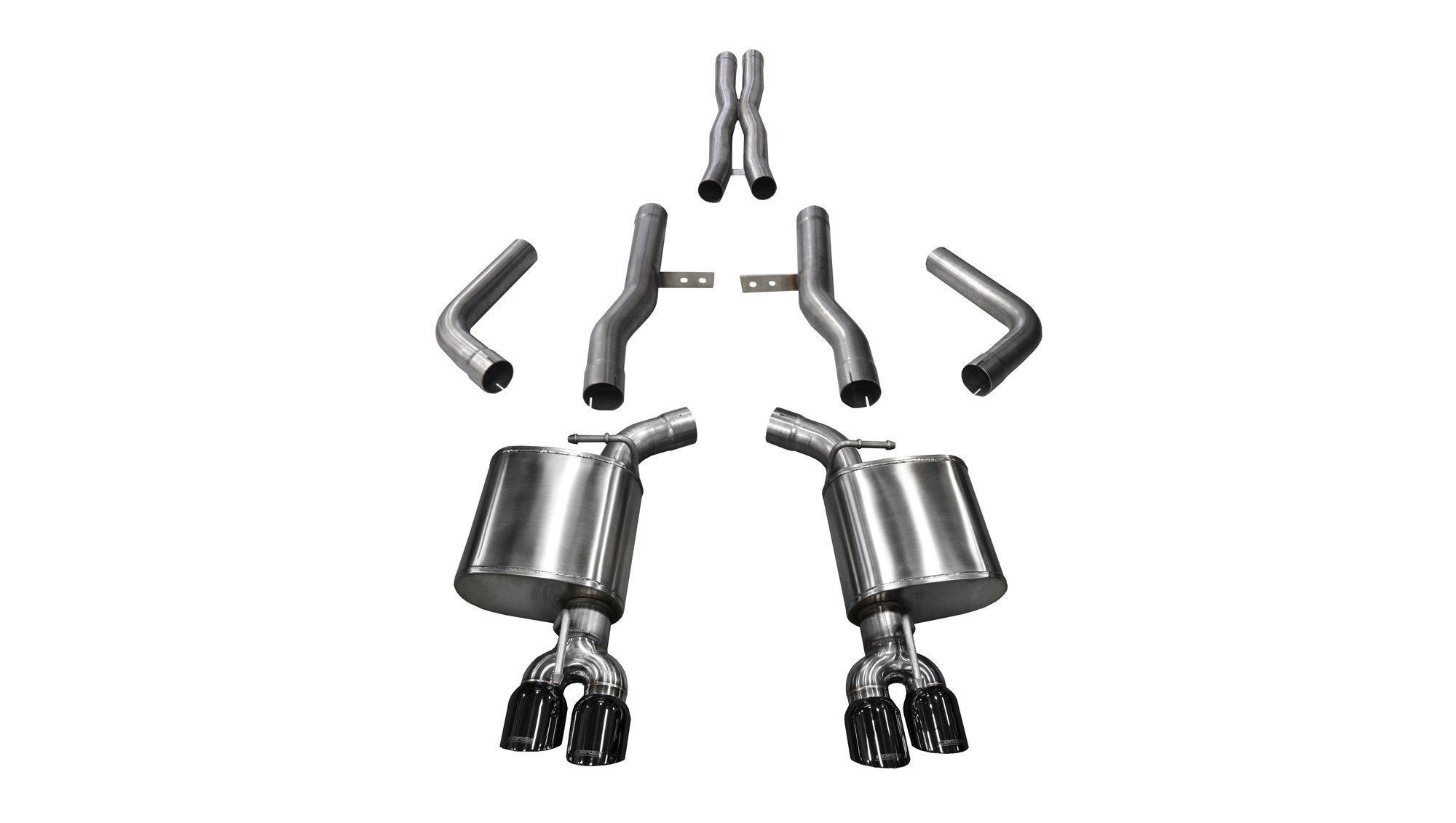 14989BLK 2.75 Inch Cat-Back Xtreme Dual Rear Exit Exhaust 3.5 Inch Black Tips 15-Present Dodge Challenger SRT 392/R/T Scat Pack/SRT Hellcat 6.2L/6.4L V8 Stainless Steel Corsa Performance