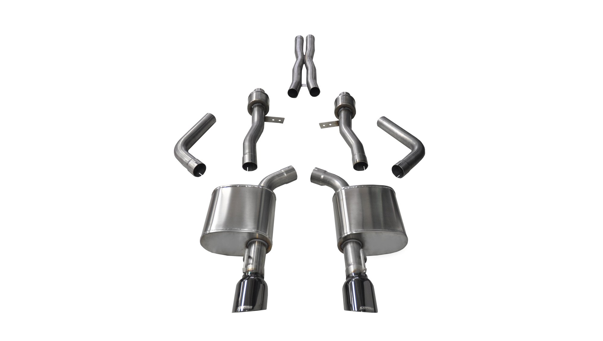 14995BLK 2.75 Inch Cat-Back Sport Dual Rear Exit Exhaust 4.5 Inch Black Tips 15-Present Dodge Charger SRT 392/R/T Scat Pack/SRT Hellcat 6.2L/6.4L V8 Stainless Steel Corsa Performance