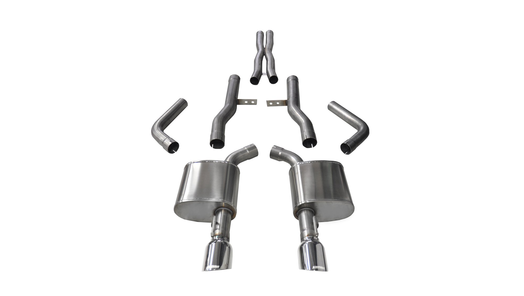14996 2.75 Inch Cat-Back Xtreme Dual Rear Exit Exhaust 4.5 Inch Polished Tips 15-Present Dodge Charger SRT 392/R/T Scat Pack/SRT Hellcat 6.2L/6.4L V8 Stainless Steel Corsa Performance