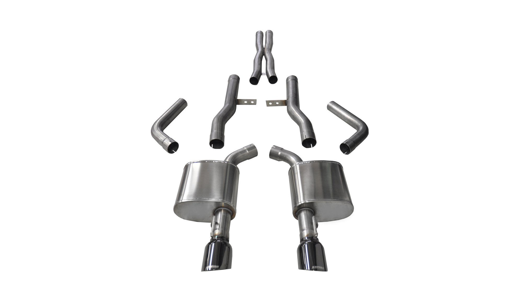 14996BLK 2.75 Inch Cat-Back Xtreme Dual Rear Exit Exhaust 4.5 Inch Black Tips 15-Present Dodge Charger SRT 392/R/T Scat Pack/SRT Hellcat 6.2L/6.4L V8 Stainless Steel Corsa Performance